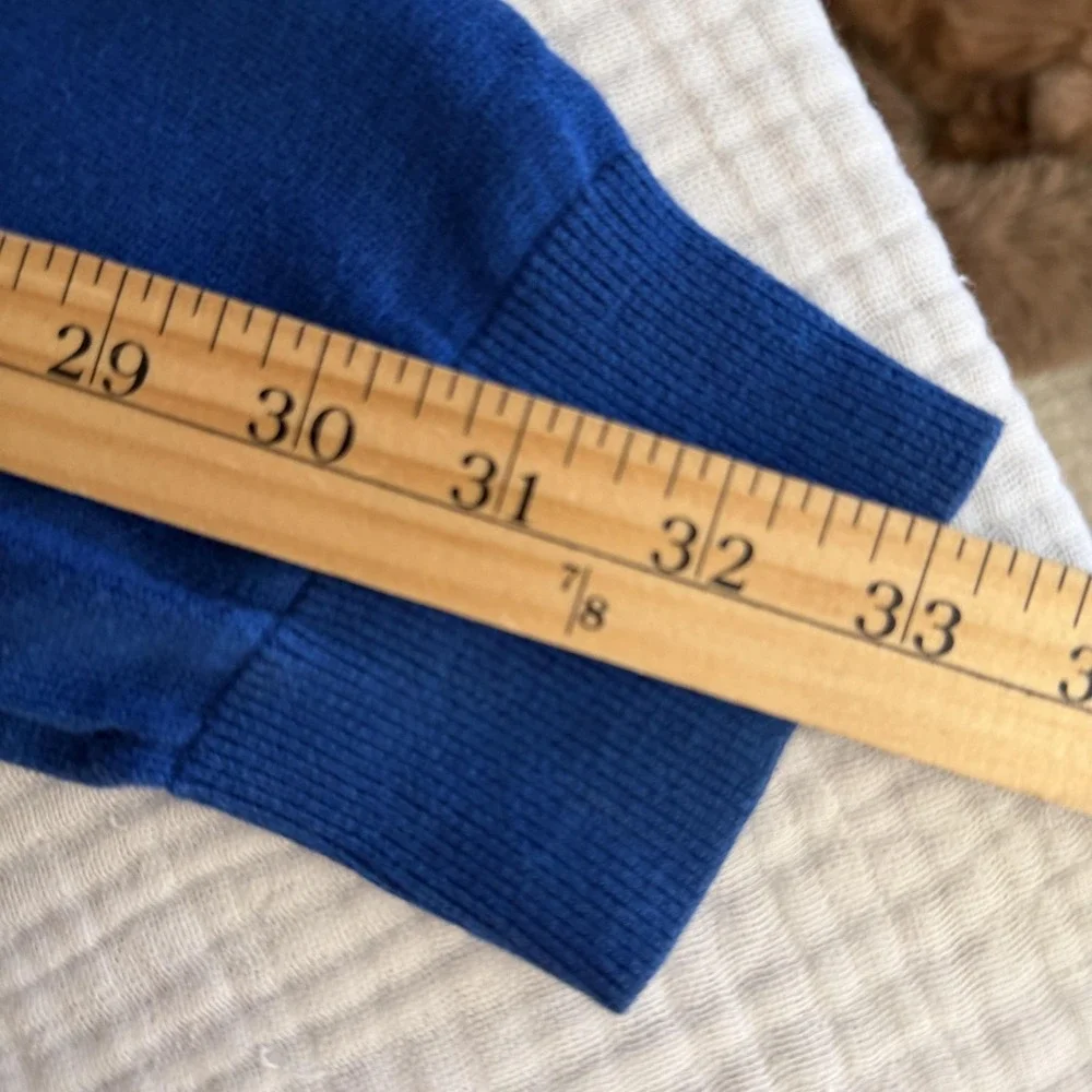 Ben Sherman Sweater Mens 2XL Blue Cotton V Neck Button Cardigan Knit Lightweight